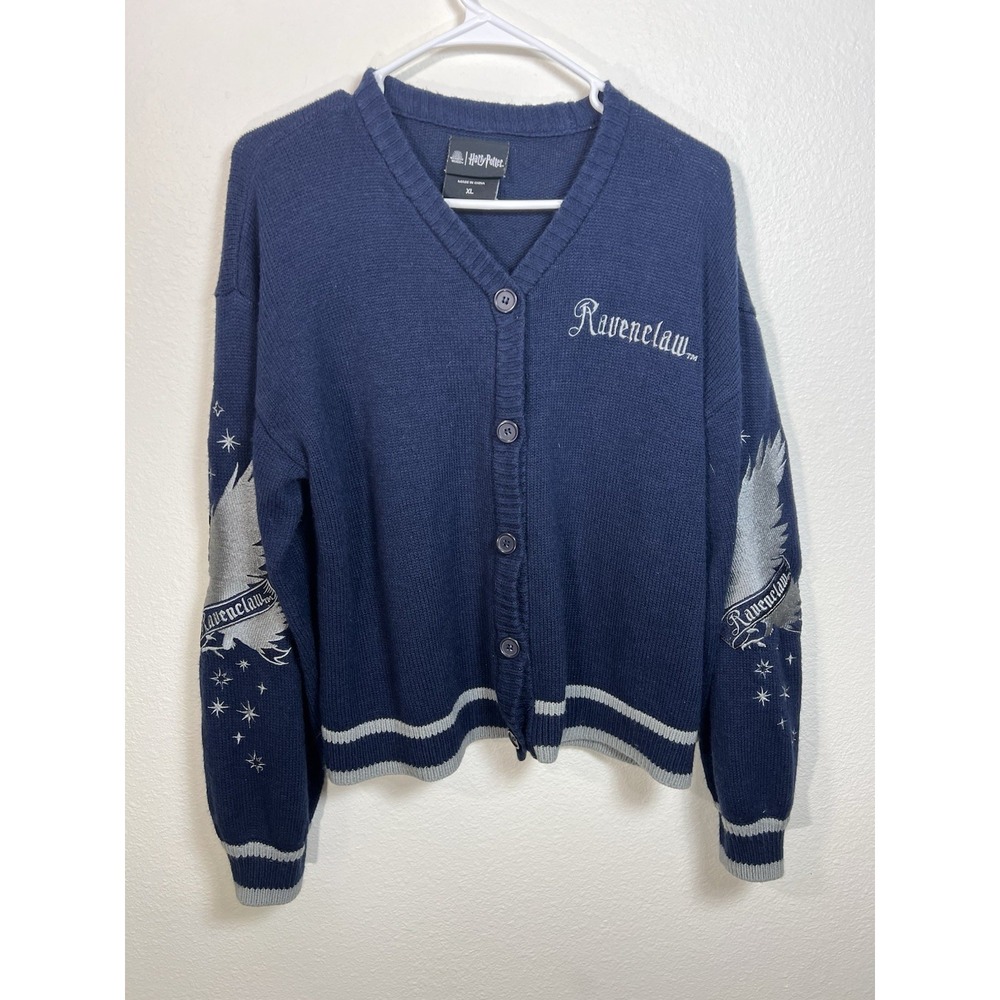 Harry Potter Blue Ravenclaw Women's Cardigan Size XL Wizarding World Button Down